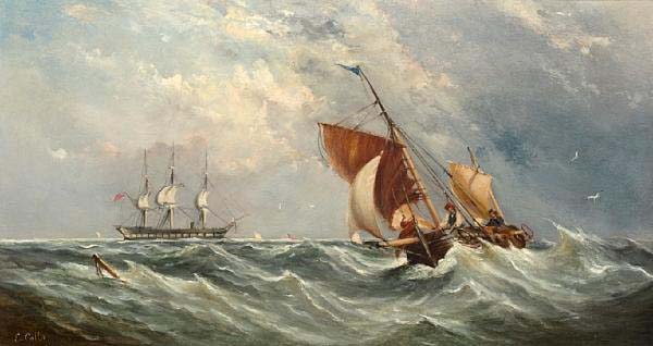 Sailboats in a squall